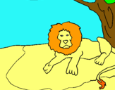 Dibuix Rei lleó pintat per MIQUEL
