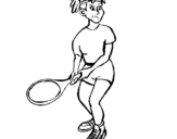 Dibuix Noia tennista pintat per tenis