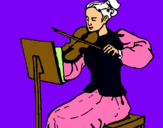 Dibuix Dama violinista pintat per nallara