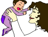 Dibuix Mare amb la seva nadó pintat per anna