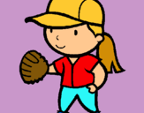 Dibuix Jugadora de beisbol  pintat per nil