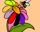 Dibuix Margarida amb abella pintat per maria