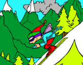Dibuix Esquiador pintat per laia ros