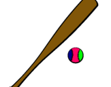 Dibuix Bat i bola de beisbol pintat per ftyrtf