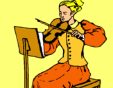Dibuix Dama violinista pintat per adiara