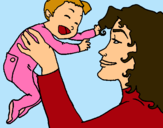 Dibuix Mare amb la seva nadó pintat per aiad