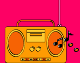 Dibuix Radio cassette 2 pintat per ainoa curto mola