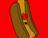 Dibuix Hot dog pintat per ainoa curto mola