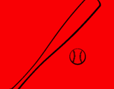 Dibuix Bat i bola de beisbol pintat per POL