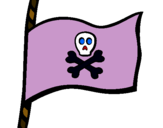 Dibuix Bandera pirata pintat per mar