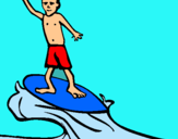 Dibuix Surfista pintat per didac