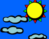 Dibuix Sol i núvols 2 pintat per joan