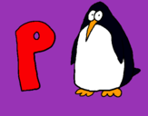 Dibuix Pingüi pintat per MARIAE
