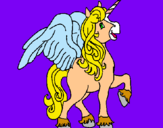 Dibuix Unicorn amb ales pintat per Loreto P.S.