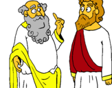 Dibuix Sòcrates i Plató pintat per Alícia