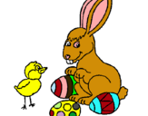 Dibuix Pollet, conillet i ous pintat per ARNAU