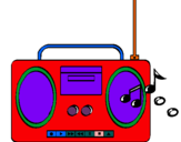 Dibuix Radio cassette 2 pintat per raquel