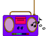 Dibuix Radio cassette 2 pintat per raquel