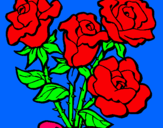 Dibuix Ram de roses pintat per abril aviles .