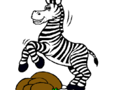 Dibuix Zebra saltant pedres pintat per JORDI
