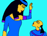 Dibuix Mare i fill egipcis pintat per jana