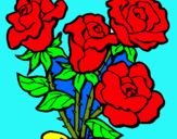 Dibuix Ram de roses pintat per kig