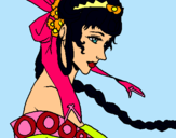 Dibuix Princesa xinesa pintat per aaaleee