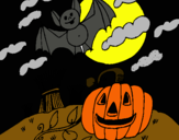 Dibuix Paisatge de Halloween pintat per guillem