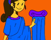 Dibuix Jove romana pintat per jana