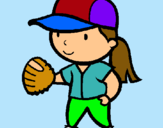 Dibuix Jugadora de beisbol  pintat per emma