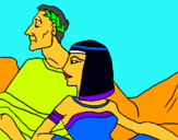 Dibuix Cèsar i Cleòpatra pintat per jana