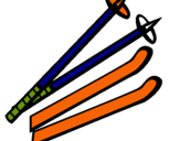 Dibuix Pals d'esquí pintat per marc