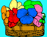 Dibuix Cistell de flors 12 pintat per xavier