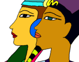 Dibuix Ramsés i Nefertiti pintat per Adrià Sanglas Ocaña