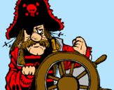 Dibuix Capità pirata pintat per pirata dels atacs