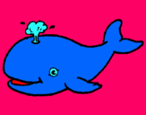 Dibuix Balena expulsant aigua pintat per NEUS
