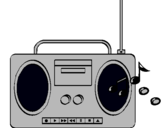 Dibuix Radio cassette 2 pintat per marc  abuli roura