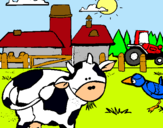 Dibuix Vaca en la granja  pintat per granja