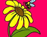 Dibuix Margarida amb abella pintat per LAIA