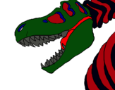 Dibuix Esquelet tiranosauri rex pintat per oriol