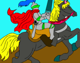 Dibuix Cavaller a cavall pintat per Montan a cavall