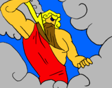 Dibuix Déu Zeus pintat per oriol