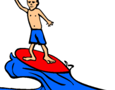 Dibuix Surfista pintat per amira
