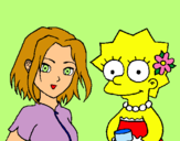 Dibuix Sakura i Lisa pintat per marcel