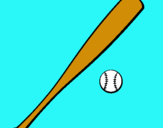 Dibuix Bat i bola de beisbol pintat per anònim