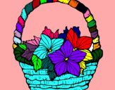 Dibuix Cistell amb flors 2 pintat per marta