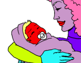 Dibuix Mare amb la seva nadó II pintat per AISHA