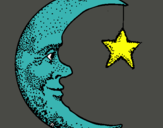 Dibuix Lluna i estrella pintat per carliguapi