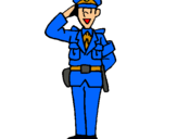 Dibuix Policia saludant pintat per fioigst