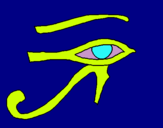 Dibuix Ull Horus pintat per egipta